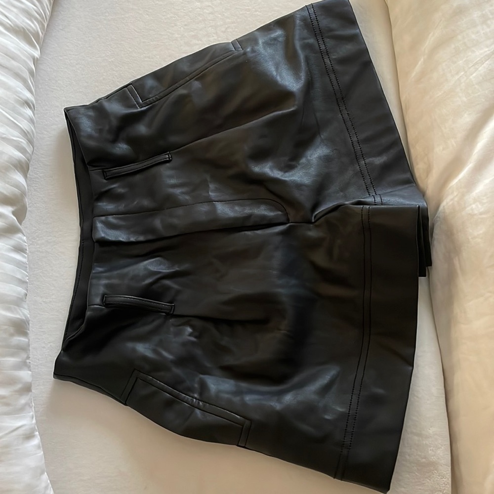 Zara leather shorts